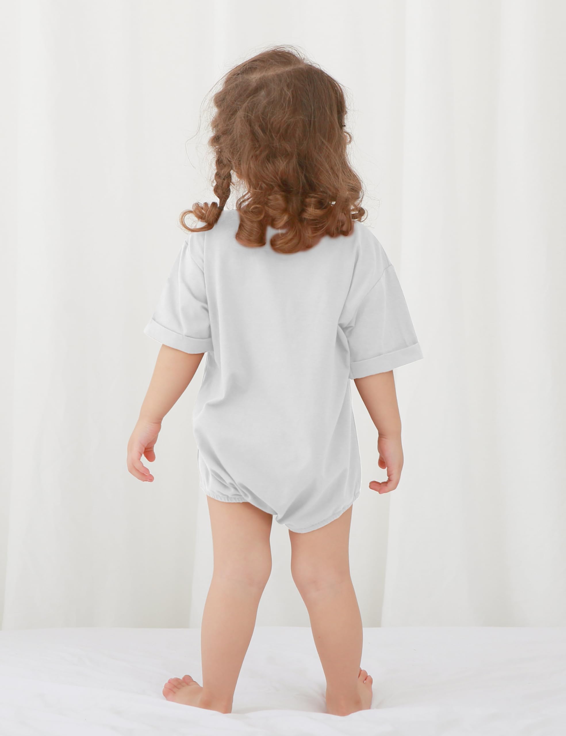 Jimonda Baby Bubble Rompers Boy Girl Cotton Shirt Clothes（black white，6-9M）