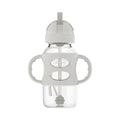 Dr. Brown's Milestones Wide-Neck Sippy Straw Bottle with 100% Silicone Handles and Weighted Straw, 9 oz/270 mL, Gray, 6m+ (Pack of 6)