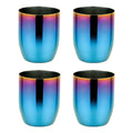Ahimsa Stainless Steel Kids Cups, 8 oz, Iridescent Blue, Set of 4