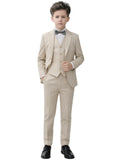 YuanLu Kids Suits for Boys Light Champagne Slim Fit Toddler Tuxedo Size 5T