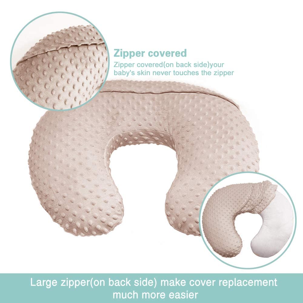 iEvolve Minky Nursing Pillow Cover Breast Feeding Pillow Cover Slipcover U Shape for Baby Boy Girl,Cover Only(PurpleRose)