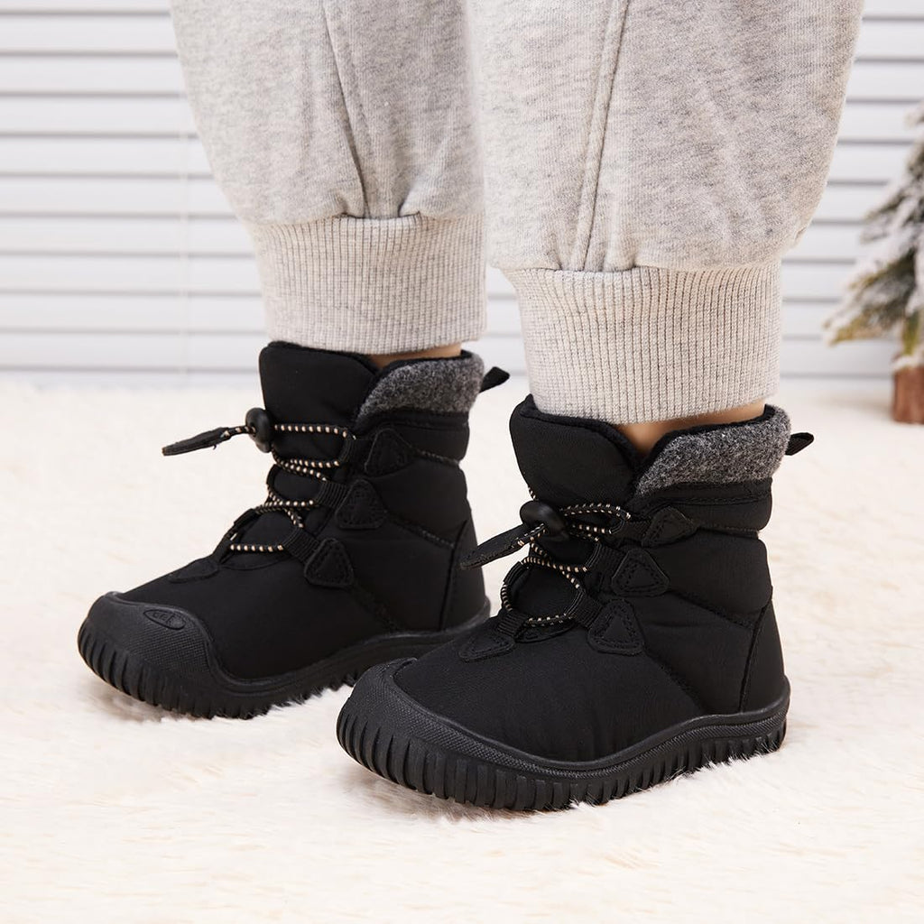 BMCiTYBM Toddler Baby Snow Winter Boots Shoes Boys Girls Cold Weather Baby Faux Fur Shoes 3-3.5 Years Black Size 9 Toddler