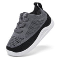 MORENDL Toddler Sneakers Baby Non-Slip Lightweight Breathable Barefoot Shoes Infant Tennis Walking Shoes Black Mesh 9-12 Months