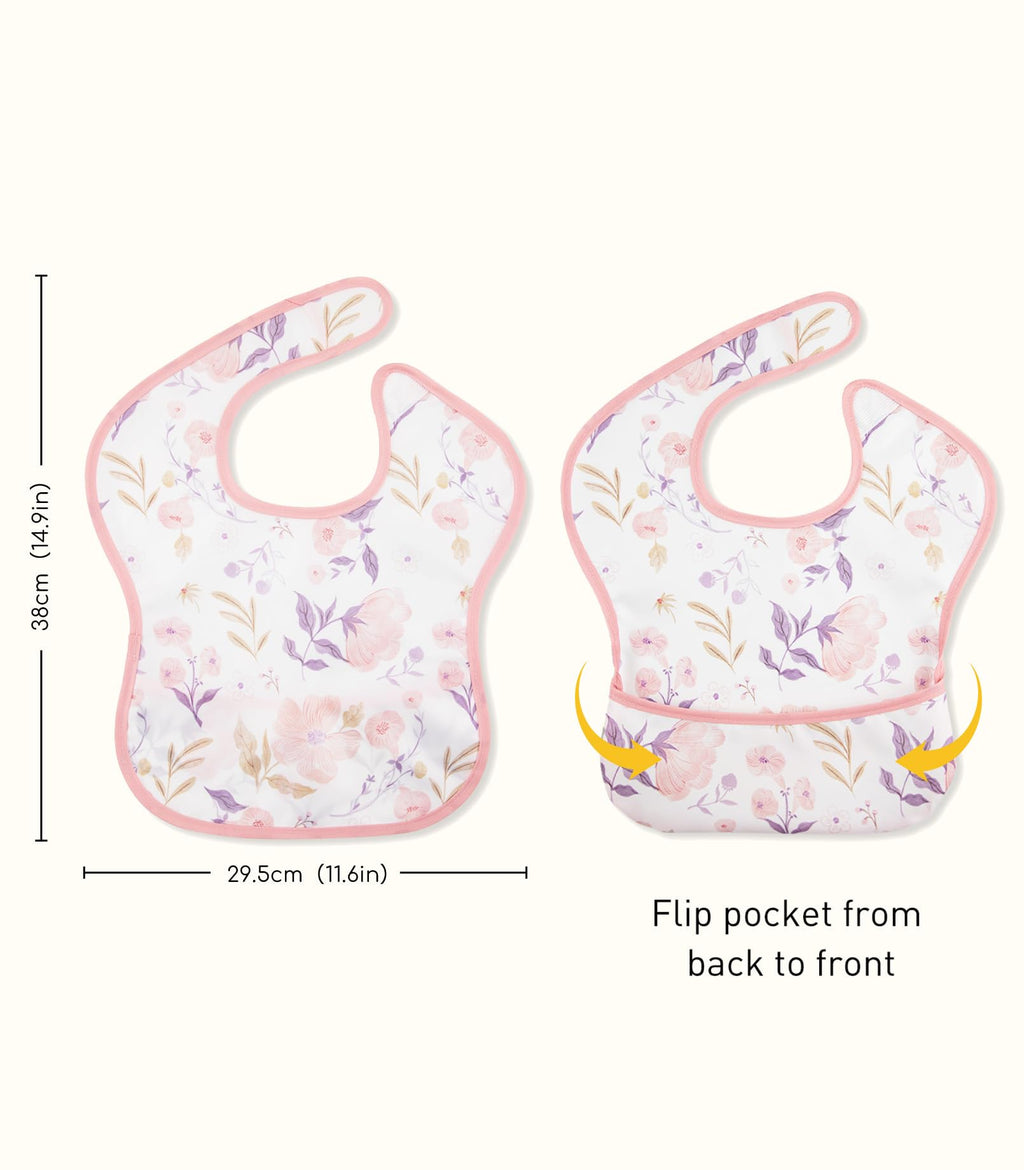 CIVARUA KIDS 3 Pack Waterproof Baby Bibs for Eating, Mess Proof Feeding Bib