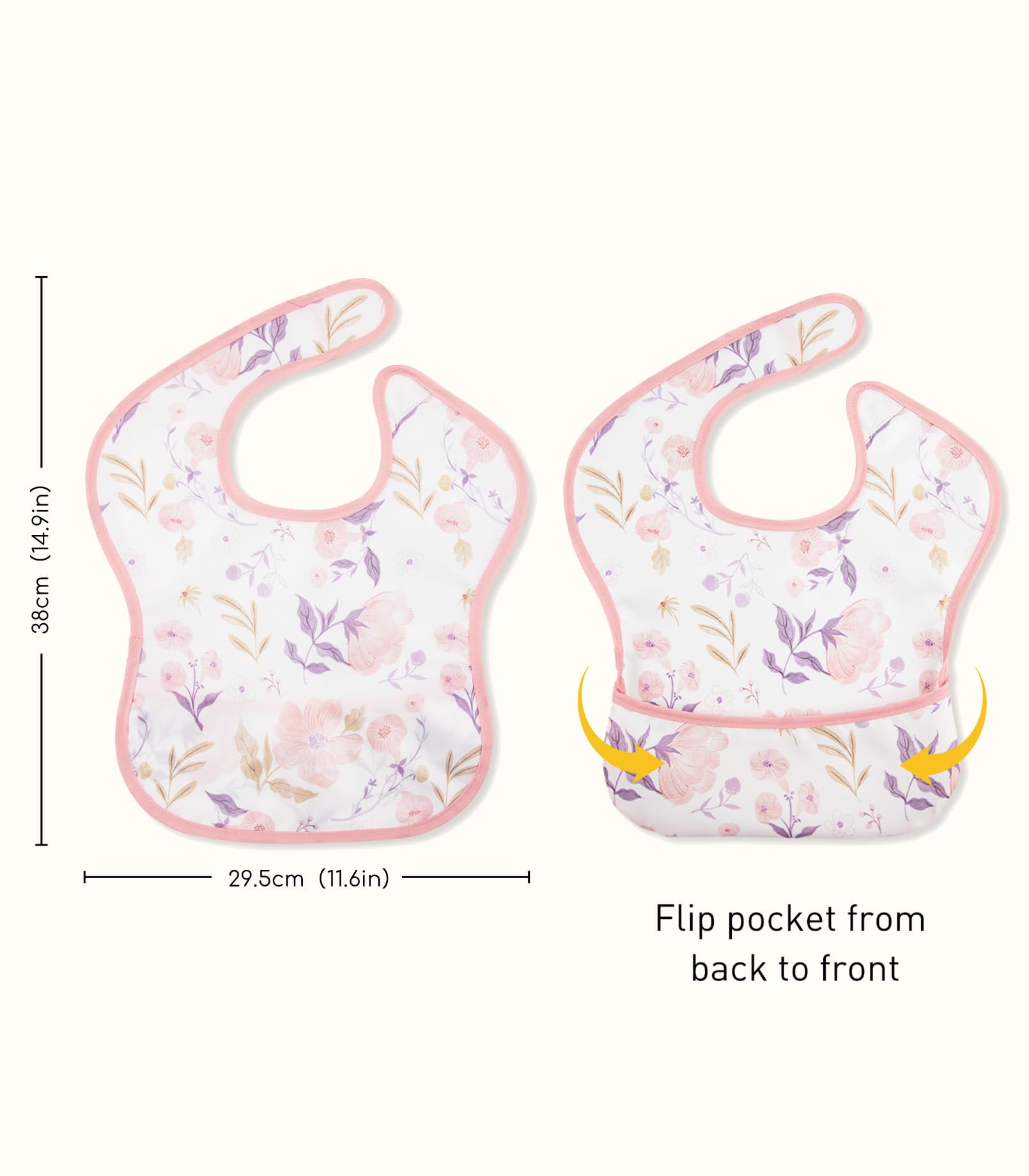 CIVARUA KIDS 3 Pack Waterproof Baby Bibs for Eating, Mess Proof Feeding Bib