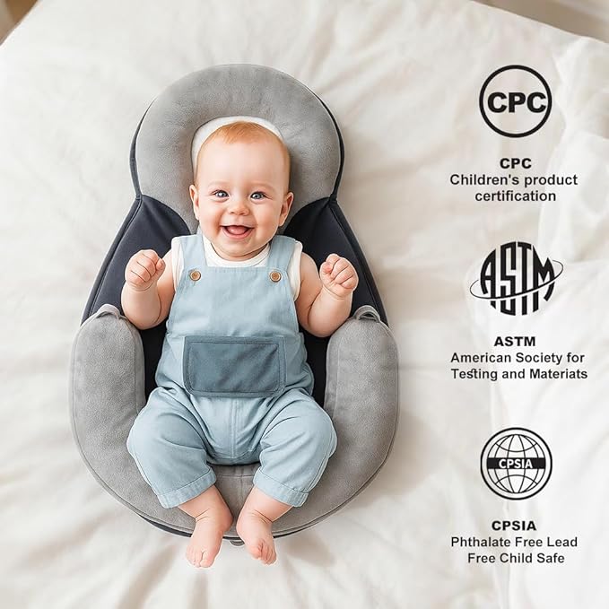 Baby Feeding Pillow, Anti Overflow Breastfeeding Pillow, Tummy Time Mat & Baby Floor Seat, Detachable Design
