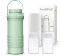 22oz Portable Breastmilk Cooler Bottle, Stainless Steel Breast Milk Chiller, 360° Total Cooling for 24 Hours, Stainless Steel Cooler with 2pcs Baby Bottles for Breastmilk Storage