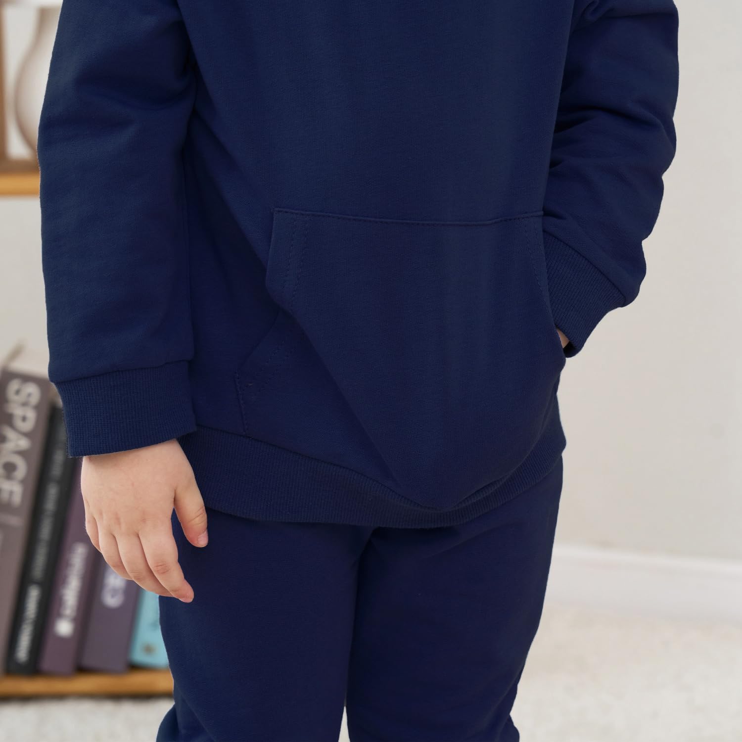 Fullfamous Baby Boy Clothes Outfits Infant Fall Winter Spring Cotton Long Sleeve Shirt Sweatshirt Pullover Top and Pants Set Sweatpants Sweatsuits Joggers Clothing Navy 2t