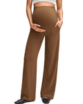 G4Free Maternity Sweatpants Pants Over the Belly,Dark Coffee,XL,Tall
