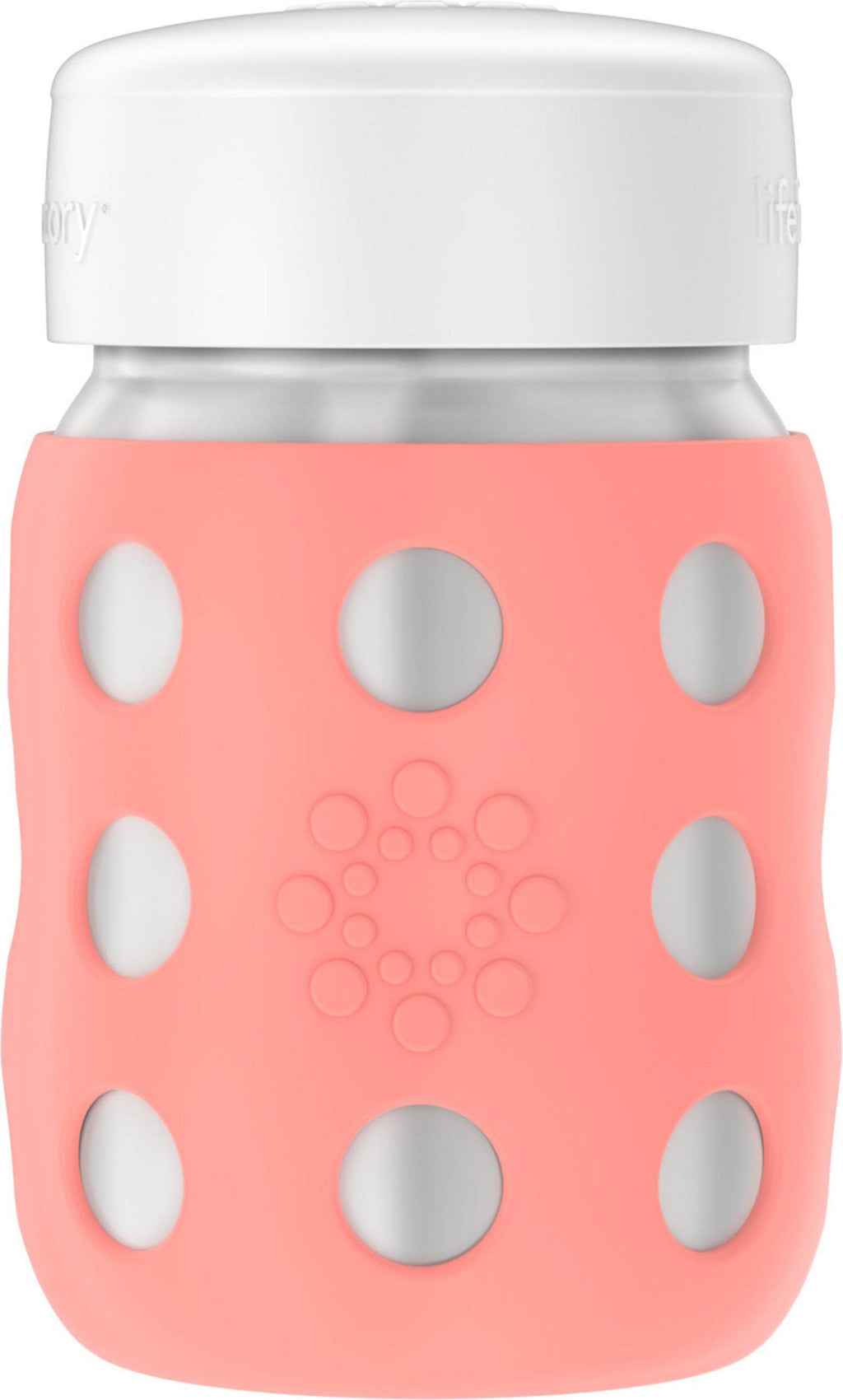Lifefactory 8-Ounce Stainless-Steel Vacuum-Insulated Wide-Neck Baby Bottle with Flat Cap, Cantaloupe (LS2231WCA4)