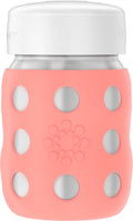 Lifefactory 8-Ounce Stainless-Steel Vacuum-Insulated Wide-Neck Baby Bottle with Flat Cap, Cantaloupe (LS2231WCA4)