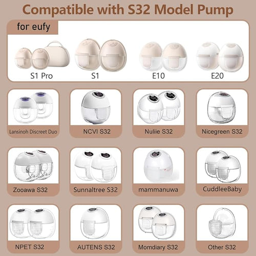 4pcs Duckbill Valves Compatible with eufy S1 Pro/S1/E10/E20 Breast Pump, Replace for Lansinoh Discreet Duo/NCVI/NICEGREEN/Nuliie/Zooawa S32 Breast Pump Parts