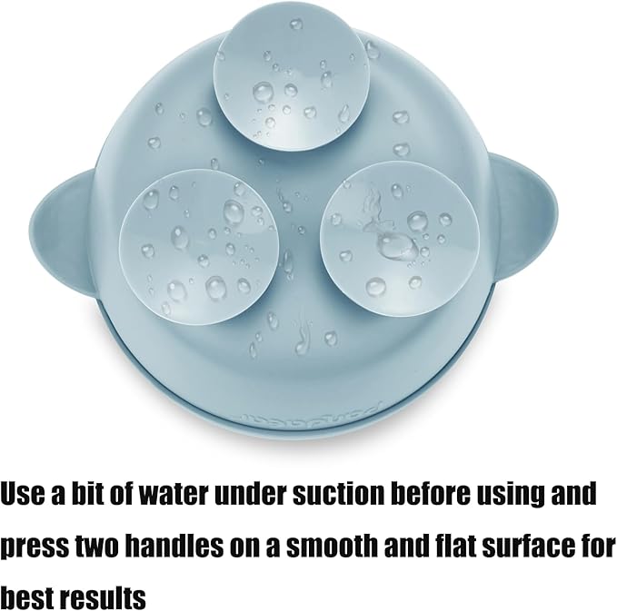 PandaEar 3 Pack Baby Suction Bowls with Lids| Leak-Proof Stay Put Silicone Food Bowl for Babies Kids Toddlers Infants| Food Grade Soft Safe BPA-Free Silicone (Blue Brown Tan)
