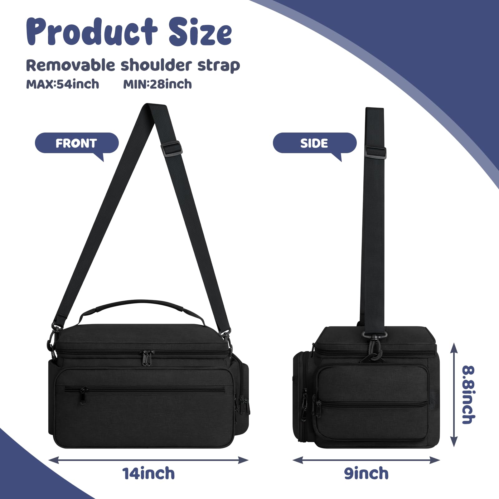 OCKLILY Breast Pump Bag for Spectra S1 S2, Pumping Bag with Waterproof Mat for Pumps Accessories, Portable Pump Carrying Case for Work, Travel and Family Use, Black