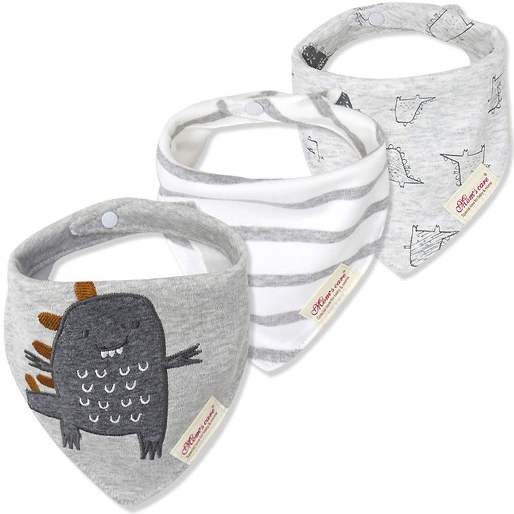 JN&LULU 3 Pack Newborn Baby Bibs Bandana Drool Bibs for Drooling Cotton Baby Gifts (Pink Rabbit)