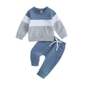 Kupretty Toddler Baby Boy Color Block Sweatshirt Pants Set