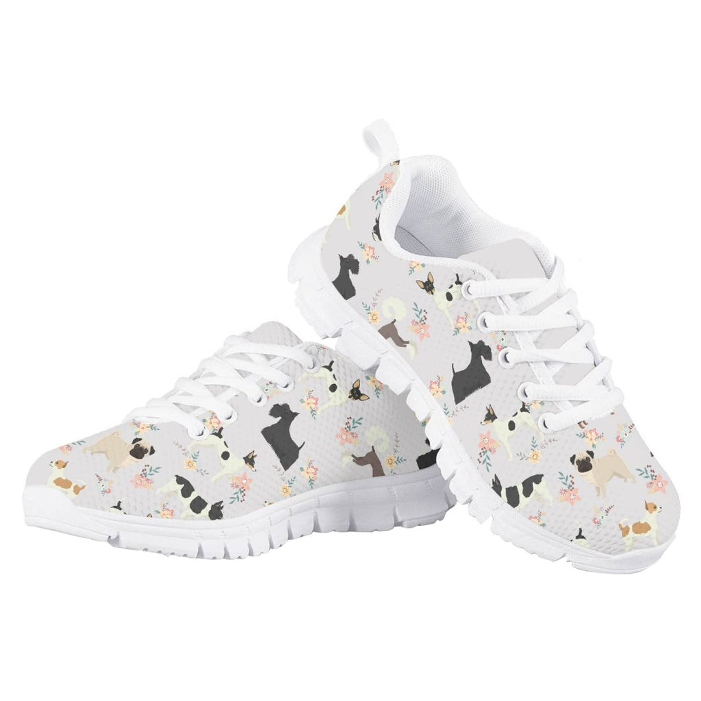 MARSVOVO First Shoes for Walking Boy Girl Athletic Lightweight Flexible Breathable Running Shoes Casual Comfortable Non Slip Play Sport LearningTo Walk Toddler Girl Sneakers Dogs Pattern Size 2 US