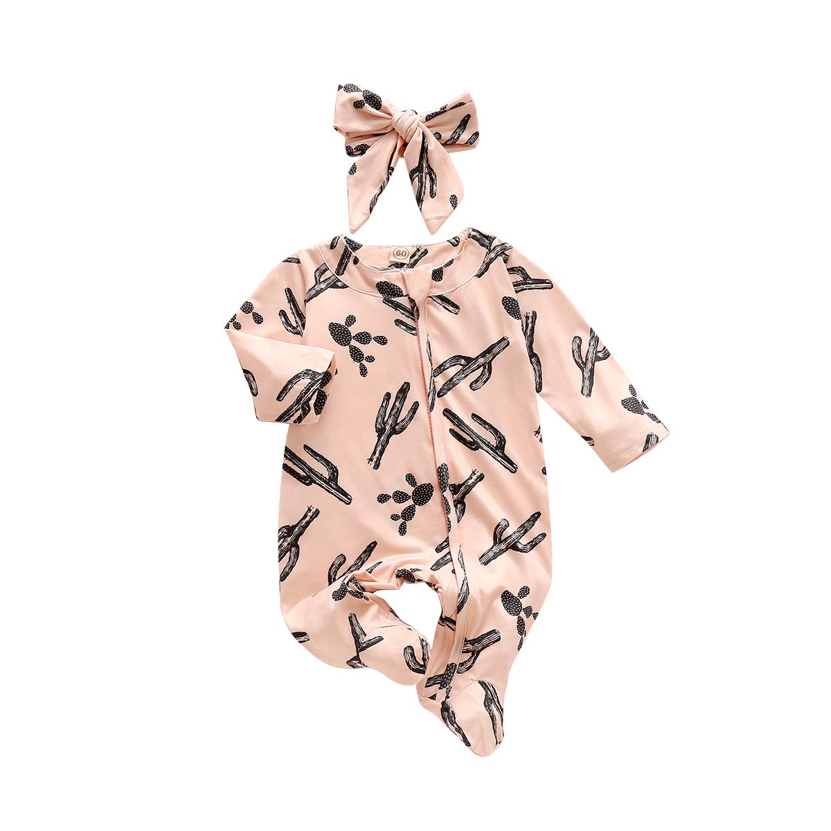 CIYCUIT Baby Girls Easter Bunny Footies Newborn Zip Up Onesie Romper Pink 0-3 Months