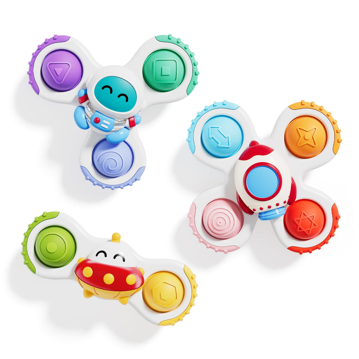 ALASOU Pop Suction Cup Spinner Airplane Travel Toys for 1 Year Old Boy Girl