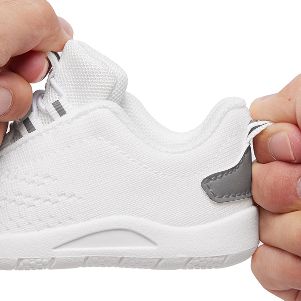 MORENDL Toddler Sneakers Baby Slip On Walking Shoes Non-Slip Breathable Boys & Girls Running Shoes Infant Tennis Shoe White Gray 12-15 Months Size 5