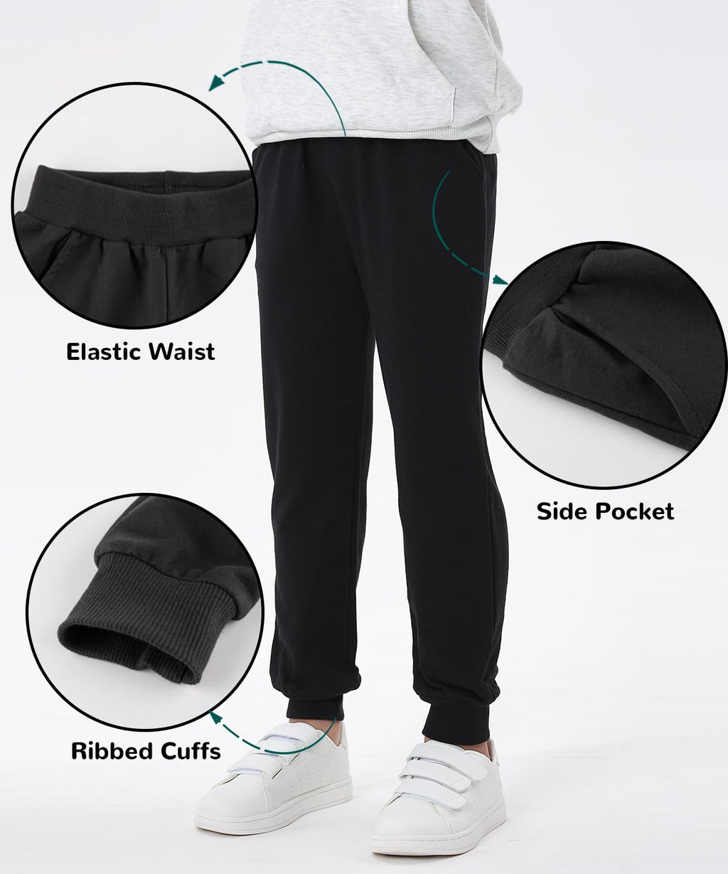 GFQLONG Toddler Boys Pants 100% Cotton Joggers Sweatpants 9-10 Years
