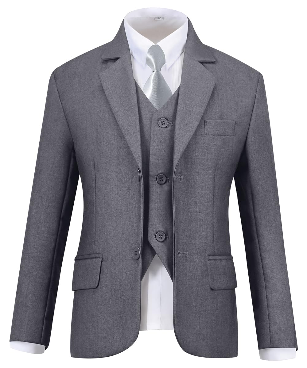 Boys Suit Size 10 Toddler Boy Suits for Wedding Outfit Kids Tuxedo Gray