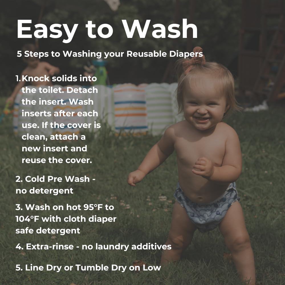 Nora's Nursery Reusable Swim Diapers and Wet Bag - One Size Fully Adjustable - Hamptons Unisex 3 Pack with Wet Bag