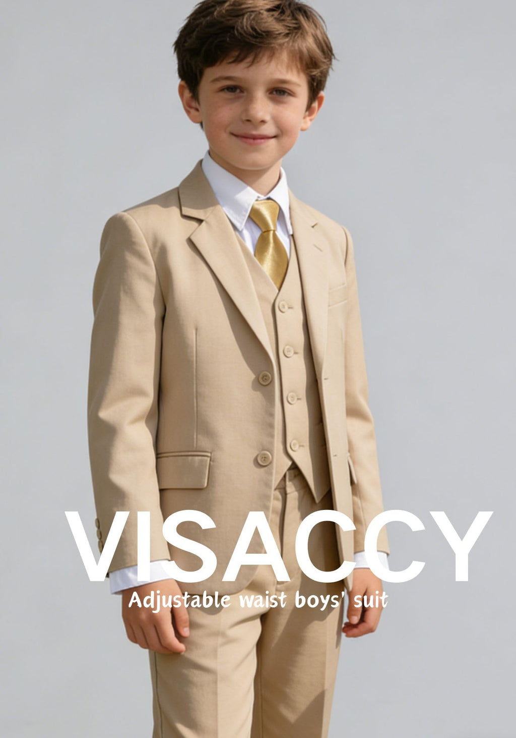 Boy Suits Ring Bearer Outfit Kids Tuxedo Suit for Boys Champagne Size 12