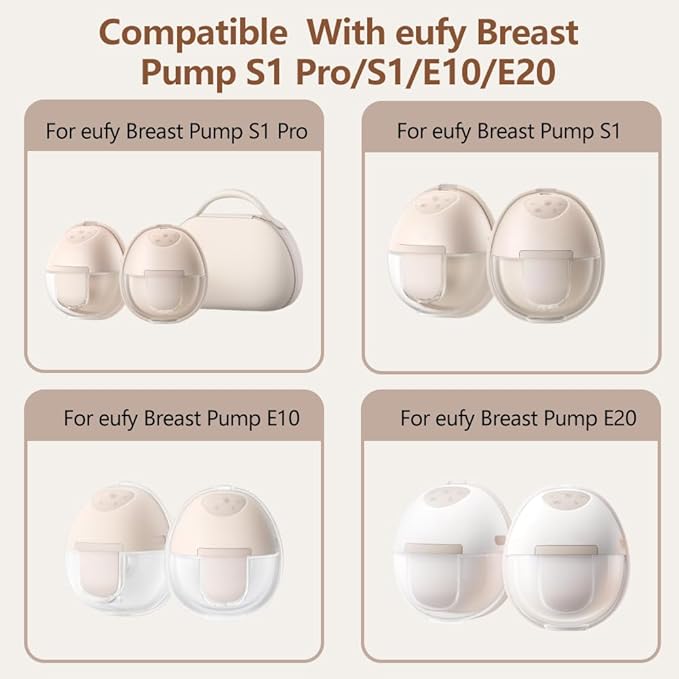 4pcs Flange Insert 19mm Compatible with eufy S1 Pro/S1/E10/E20 Wearable Breast Pump, Replace for eufy Breast Pump Sizing Insert, Fit for eufy Pump Replacement Parts
