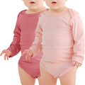 Jimonda Baby Bodysuits Rayon from Bamboo Long Sleeve Baby Boys Girls Rompers Soft Outfits Newborn Clothes (Sakura pollen&Rosered,12-18 Months)
