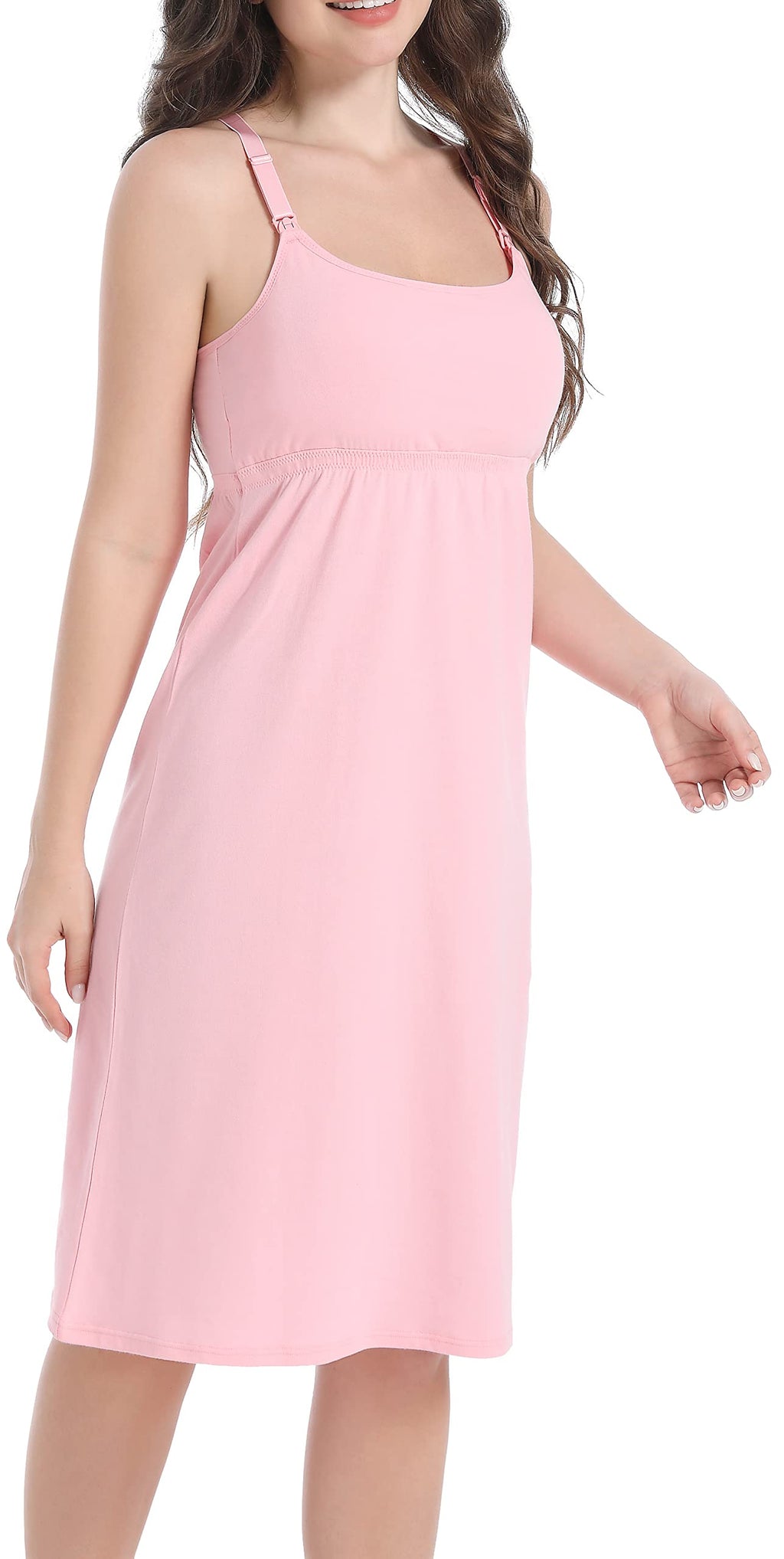 SUIEK 3-Pack Nursing Nightgown Maternity Tank Tops Breastfeeding Sleepshirt