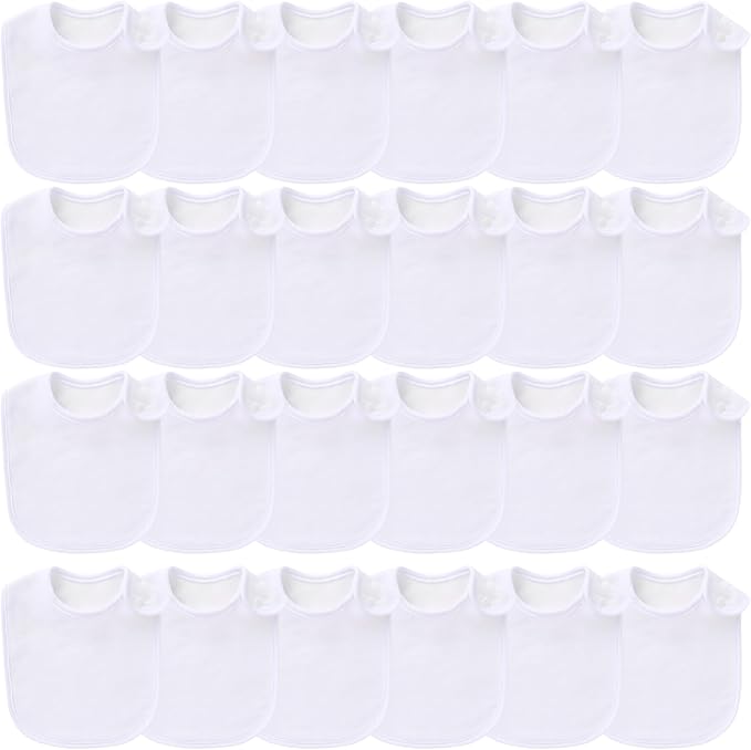 Benoxine Baby Bibs Soft and Absorbent Organic Cotton Bandana Bibs Set for Boys Girls Newborn Unisex Plain Colors 3-36 Months 12 Pcs