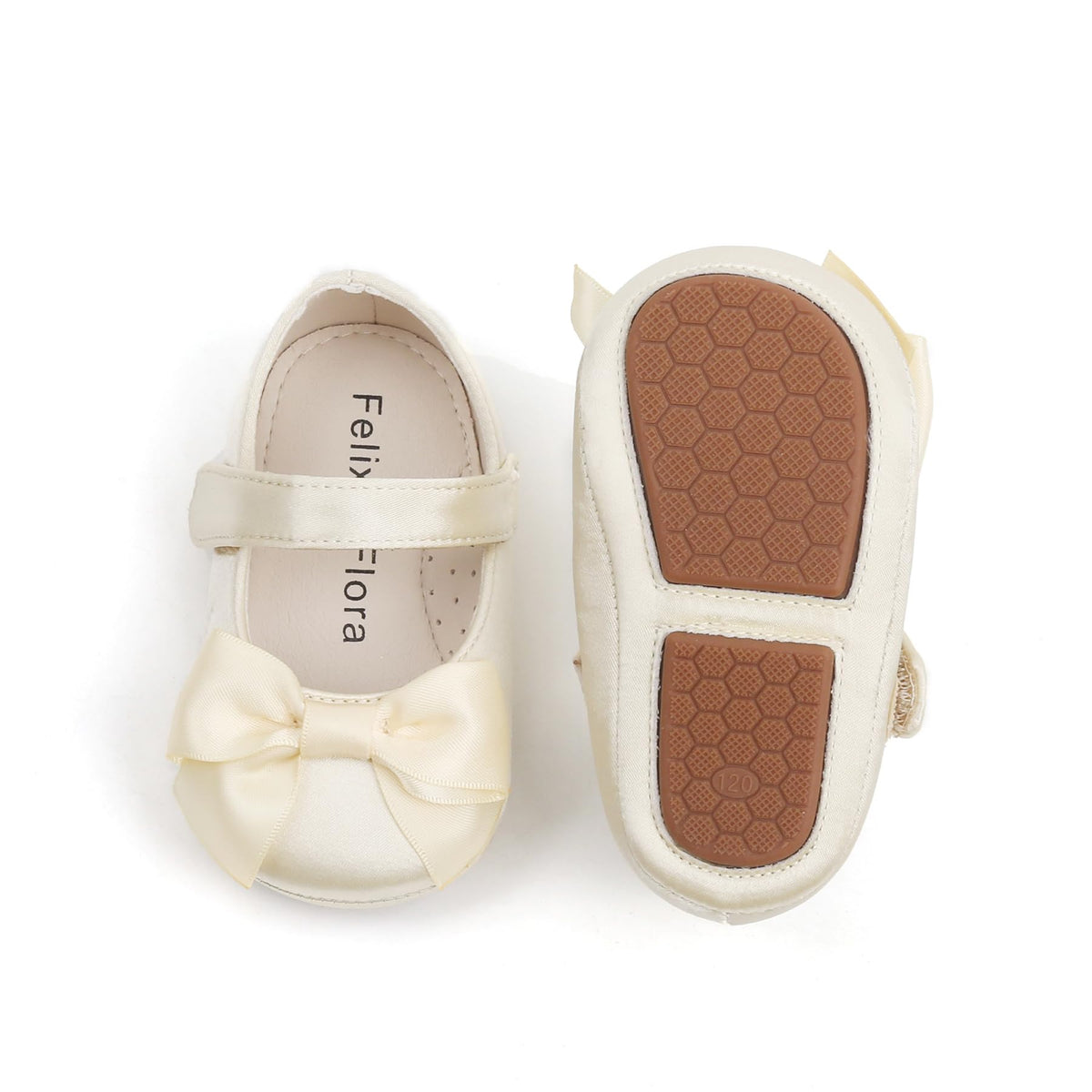 Felix & Flora Soft Sole Leather Gold Baby Shoes - Infant Baby Walking Shoes Moccasinss Rubber Sole Crib Shoes(Gold,2-2.5 Years)