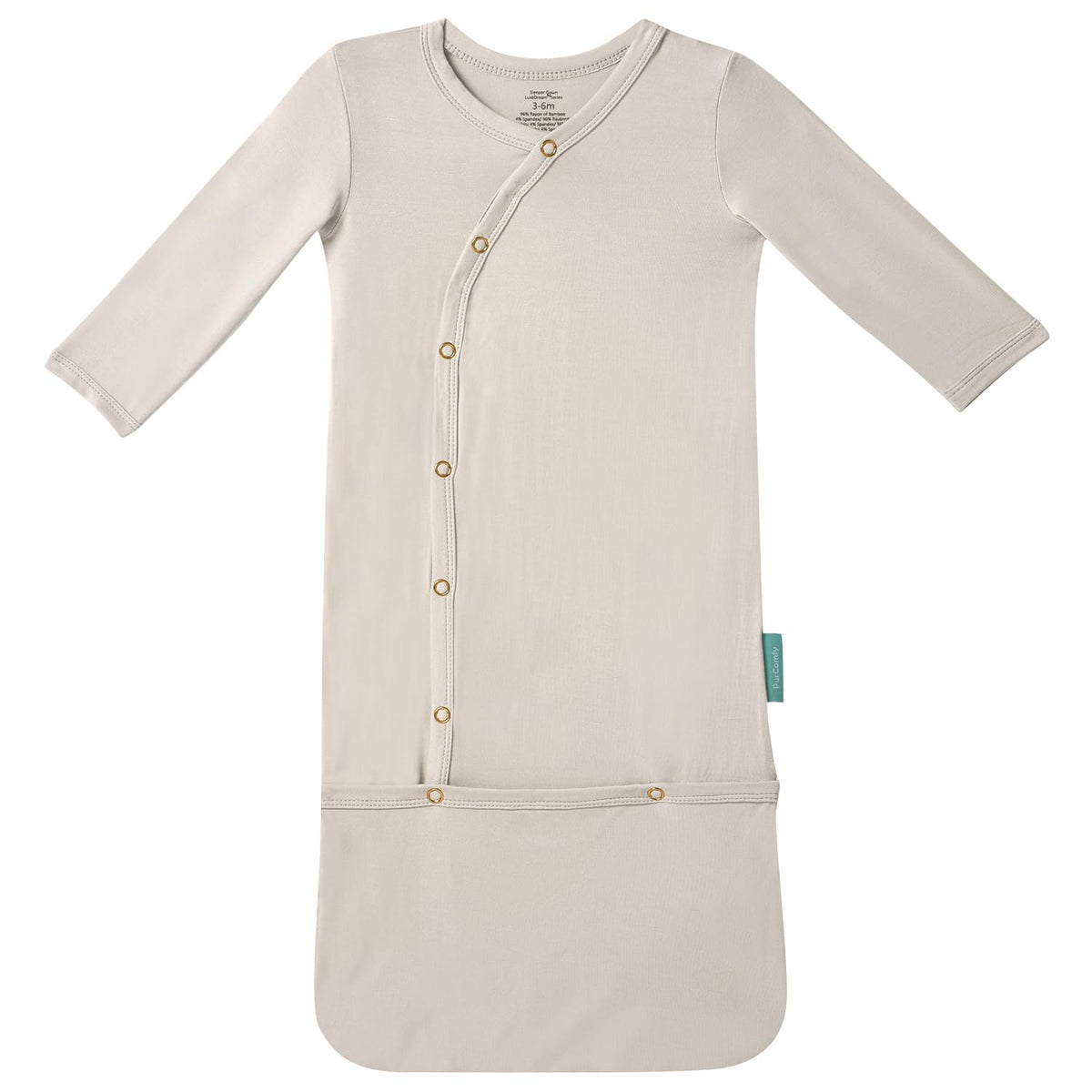 PurComfy Supersoft Bamboo Viscose Baby Sleeper Gowns, 0-3 Months