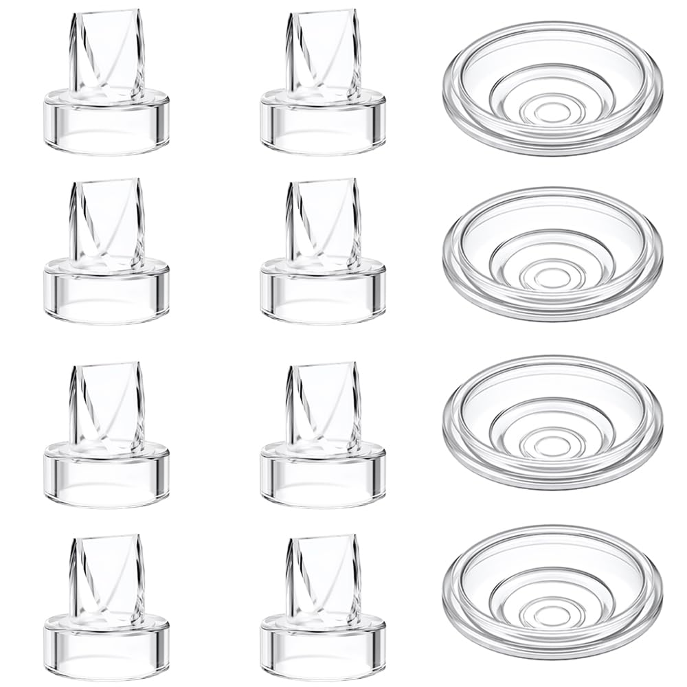 8pcs Duckbill Valves and 4pcs Silicone Diaphragm Compatible with Momcozy S12 Pro/S9 Pro/TSRETE S12/Kmaier S12 Wearable Breast Pumps Accessories,Breast Pump Replacement Parts