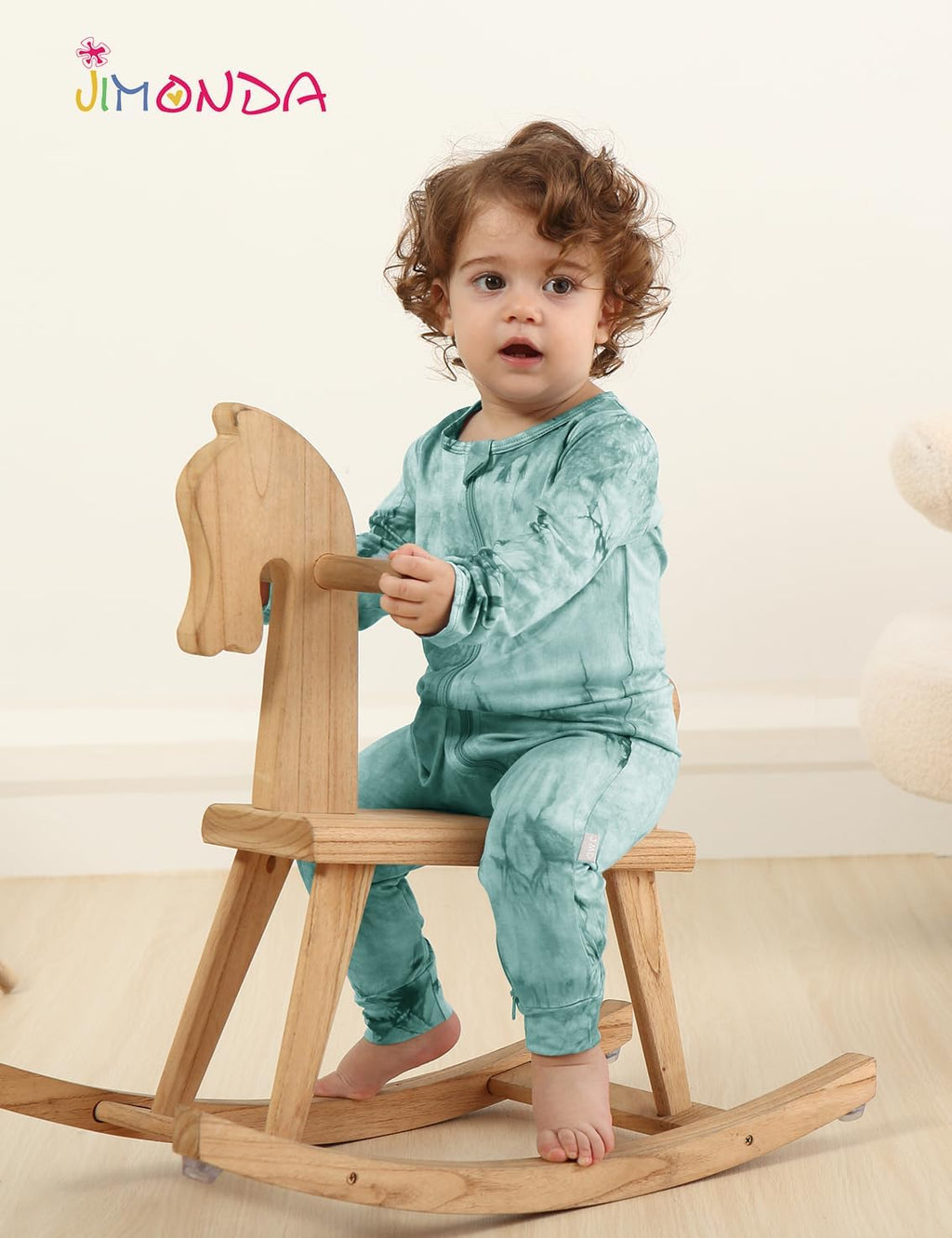Jimonda Baby Girl Boys Bamboo Rayon Pajamas,Footless Pjs(Green,18-24 M)