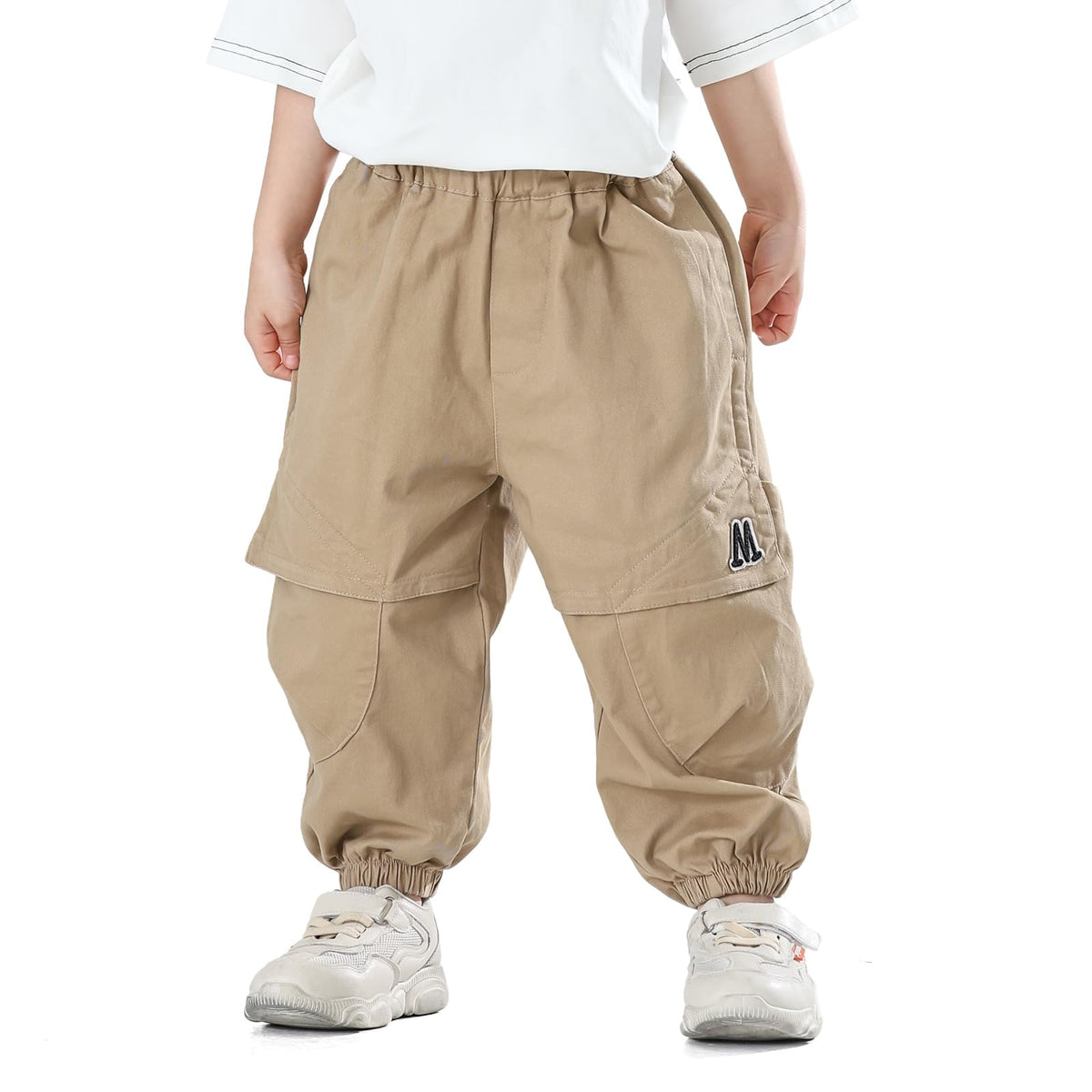 MINI PANDA Toddler Pants Boys& Girls, Relaxed Stretch Twill Toddler Casual Pants Black