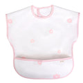 Ali+Oli Smock Bib for Baby (1-pc) Short Sleeve (Pink Flowers) BPA-Free Oeko-Tex Certified, Mess Proof Baby Bib for Eating, Waterproof Baby Smock, Machine Washable, Toddlers Ages 6m+