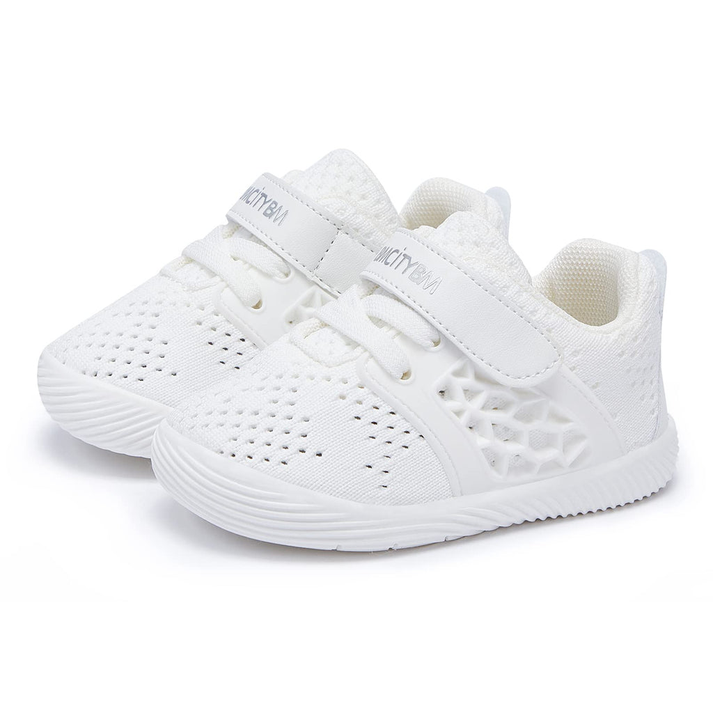 BMCiTYBM Baby Walking Shoes Infant Boy Girl Sneaker White Size 18-24 Months