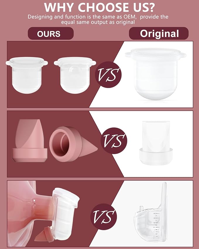 8PC Duckbill Valves for Momcozy M6/M5/V1/V1 Pro/V2/V2 Pro Breast Pump, Replace for Momcozy Pump Parts Valve,Breastfeeding Essentials, Not Original Parts, 8PC Red Valves
