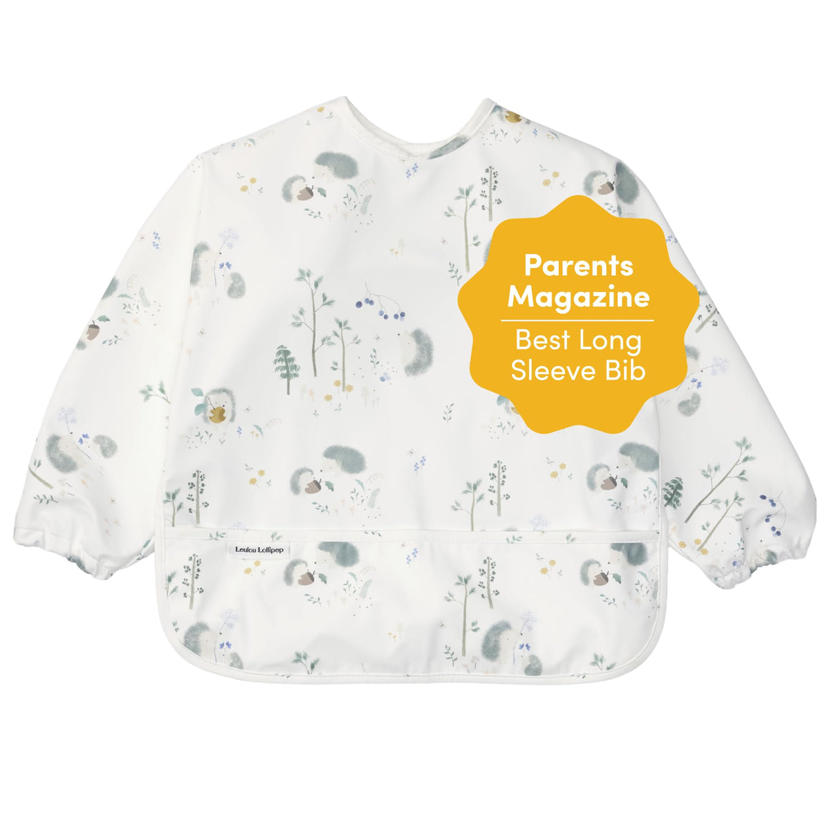 Loulou Lollipop Long Sleeve Waterproof Baby Bibs, Wipeable & Washable