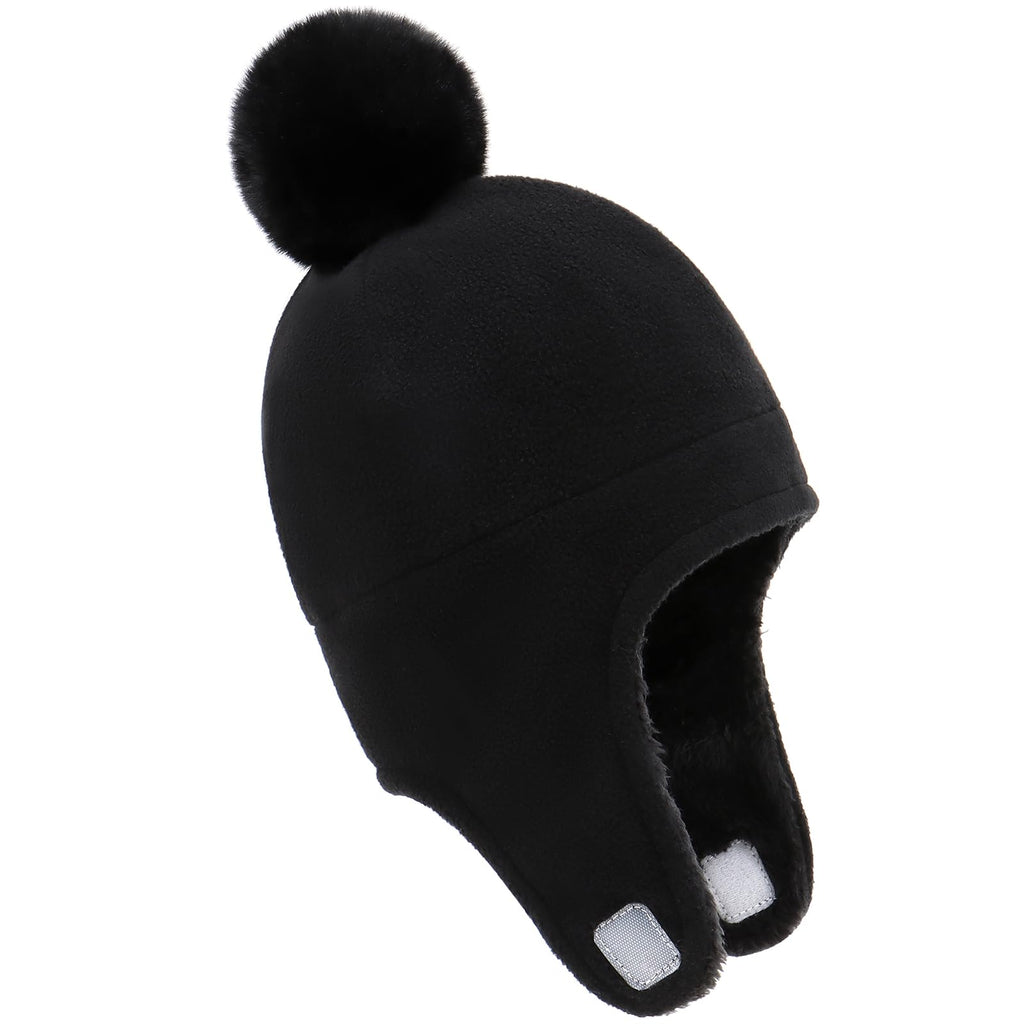 Otoyzy Baby Beanie Hat Pom Full Hood Toddler Winter Hat Fleece Earflap