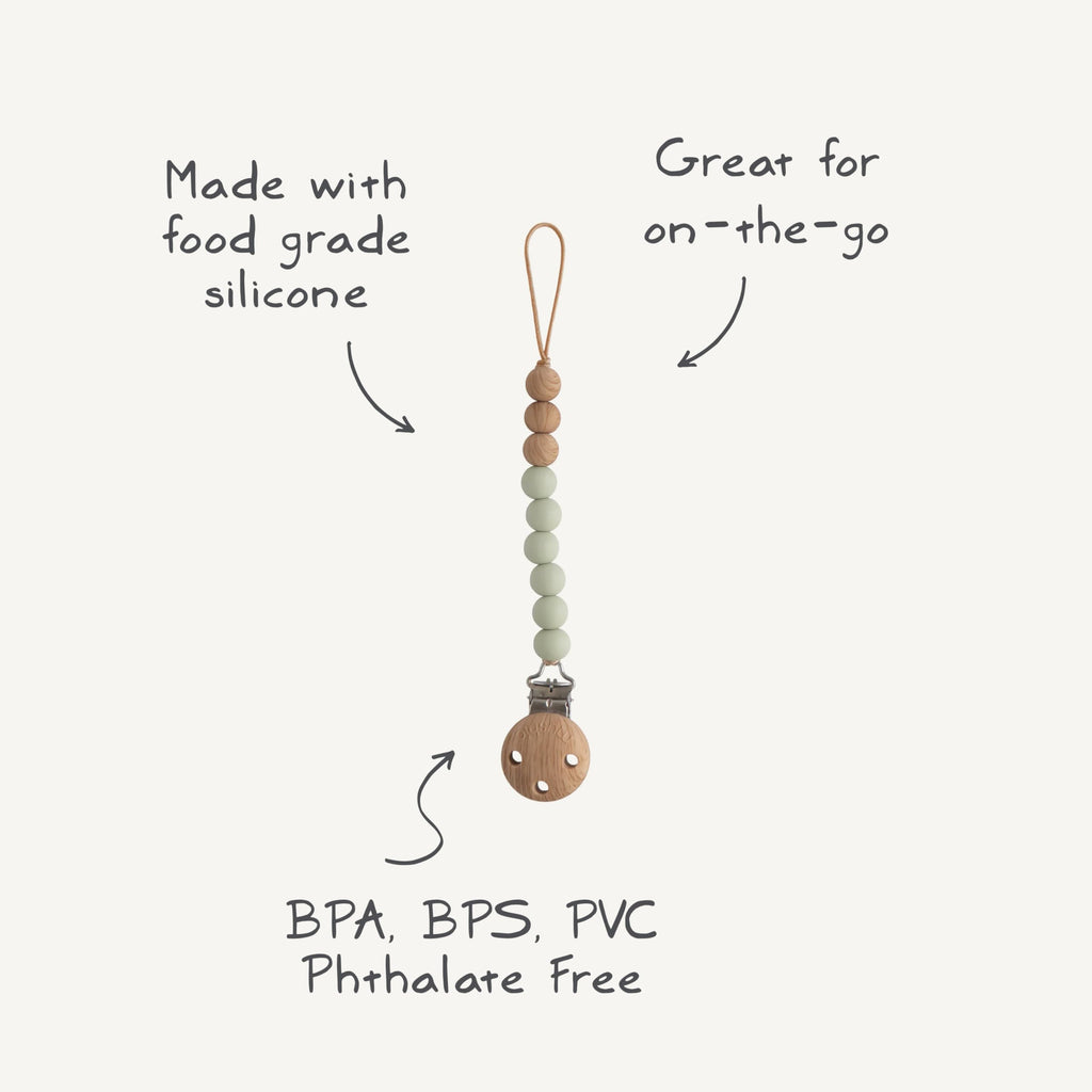 mushie 100% Silicone Baby Pacifier Clip BPA Free | Eva (Cloud)