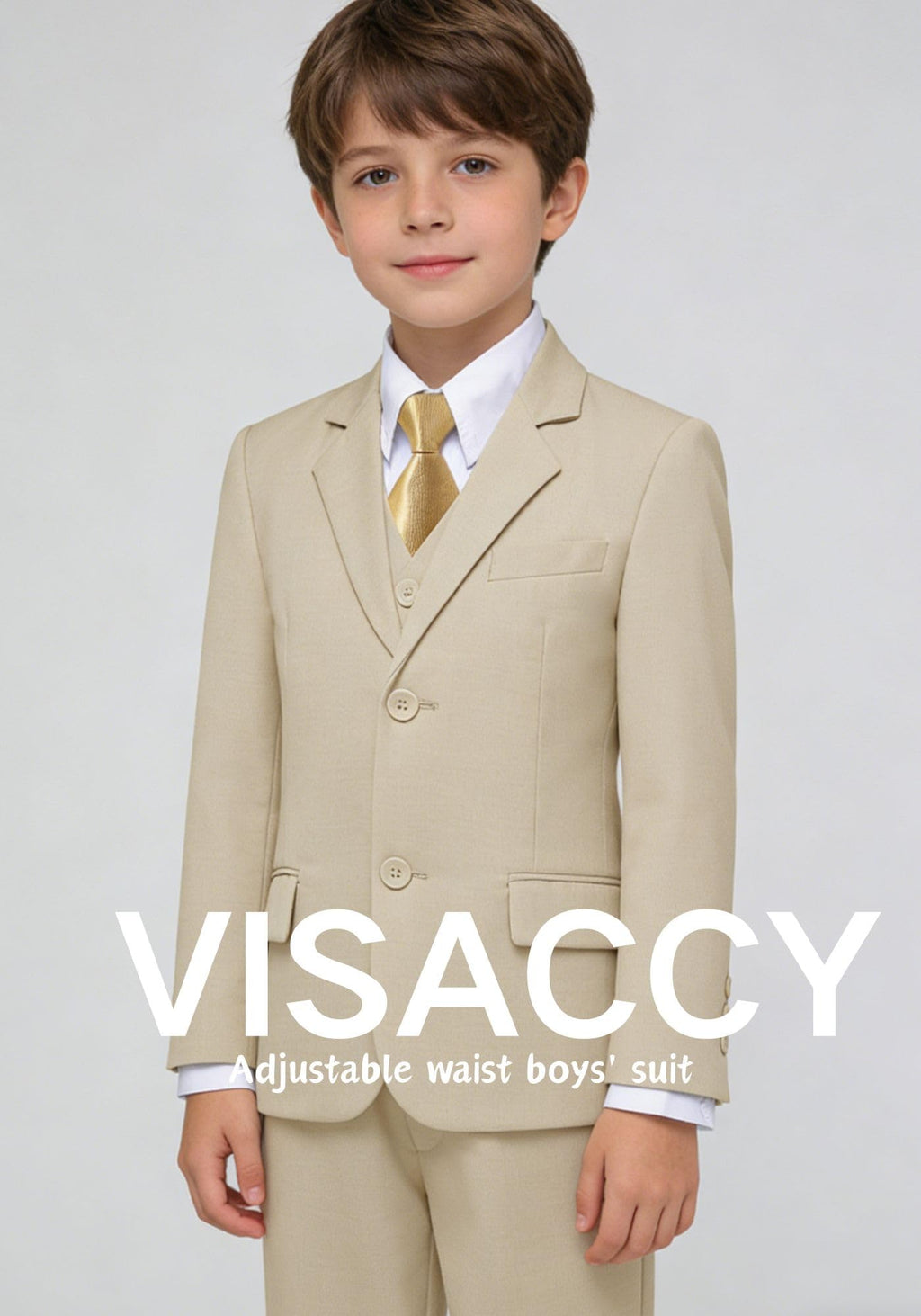 Boys Suits Ring Bearer Outfit Kids Suit Light Champagne for Boy Size 16