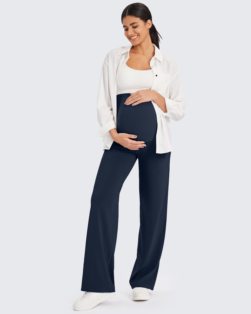 G4Free Maternity Pants for Women for Work Yoga,Dark Navy,XXL,Extra Tall