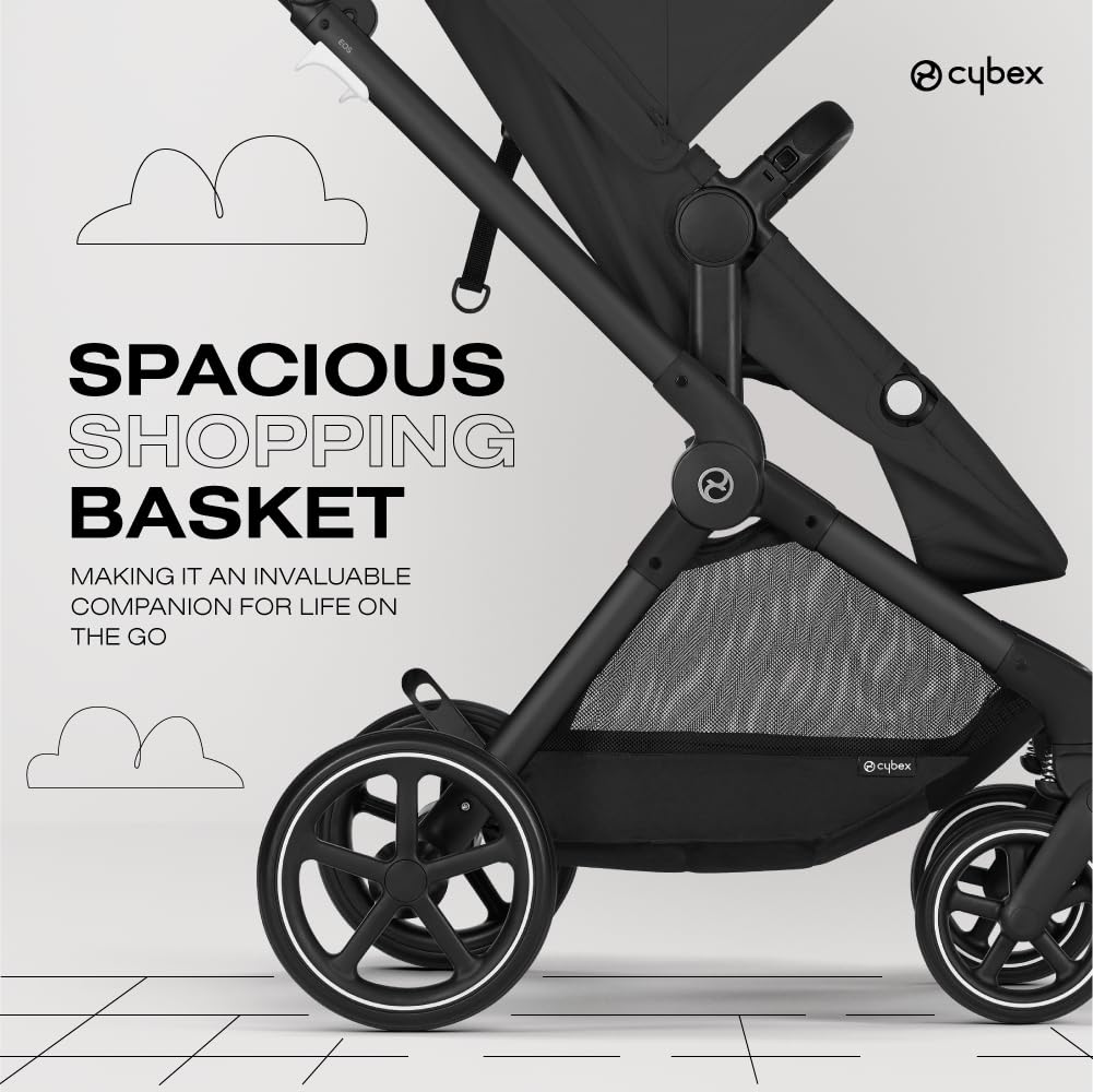 Cybex EOS 5-in-1 Travel System Stroller + Lightweight Aton G Infant Car Seat, Ocean Blue