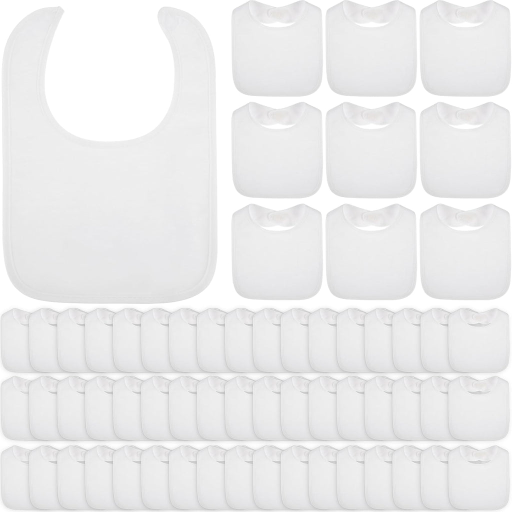Toulite 10 Pcs White Baby Bibs Unisex Washable Cotton Double Sided