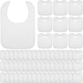 Toulite 10 Pcs White Baby Bibs Unisex Washable Cotton Double Sided