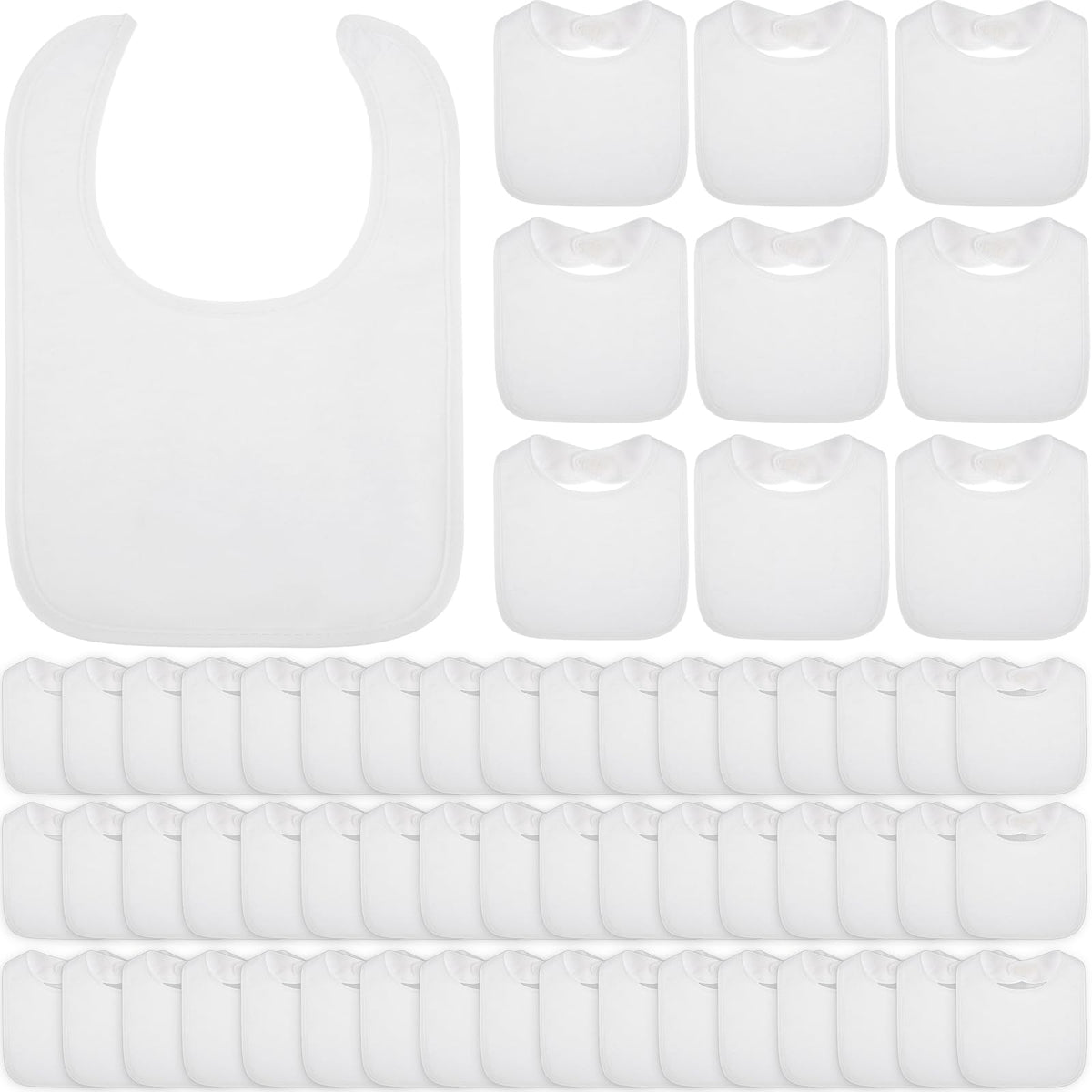 Toulite 10 Pcs White Baby Bibs Unisex Washable Cotton Double Sided