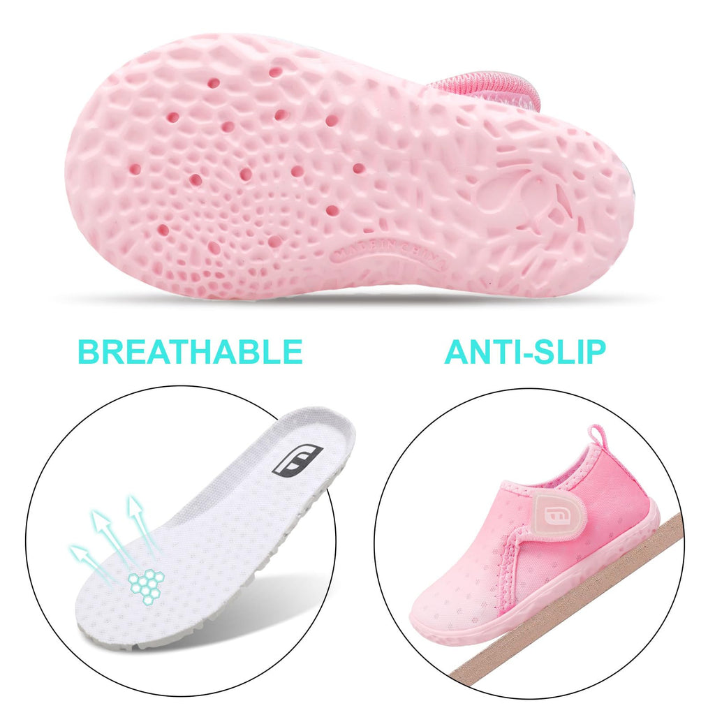 JOINFREE Toddler Boys Girls Shoes Running Walking Sports Sneaker Slip-on Beach Sandals Light Pink 12-18 Months
